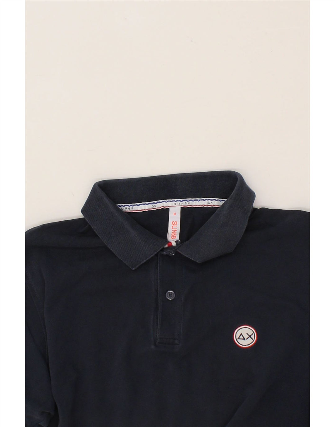 SUN68 Mens Polo Shirt Medium Navy Blue Cotton Vintage Sun68 and Second-Hand Sun68 from Messina Hembry 