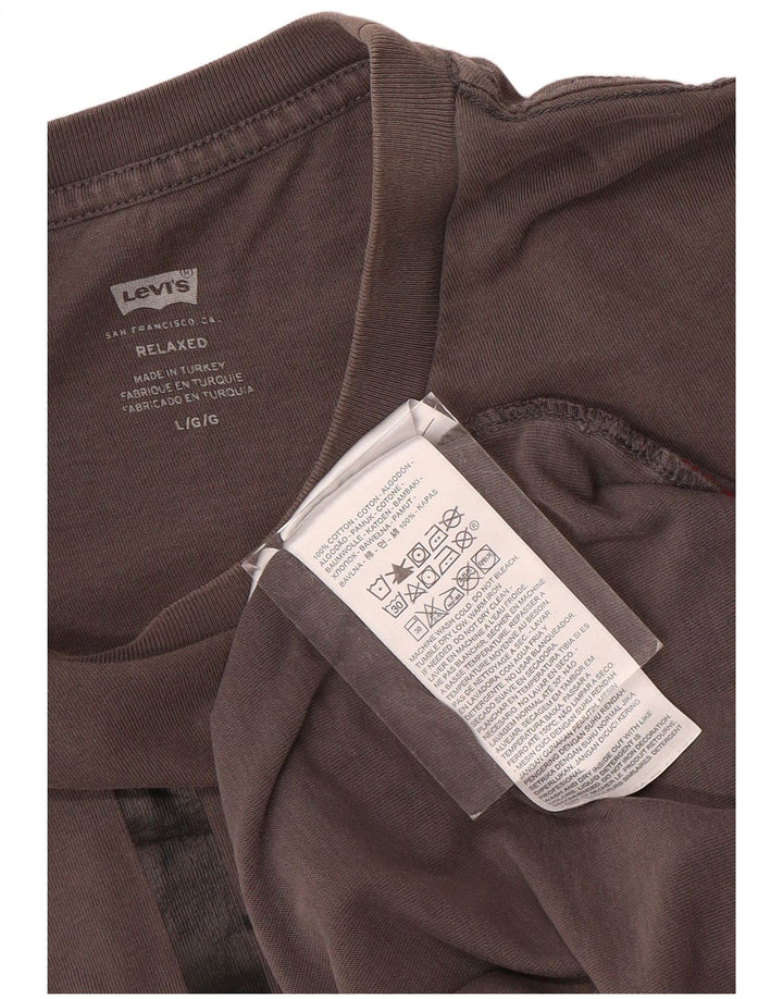 Levi's Camiseta con gráfico relajado para hombre Top grande de algodón gris