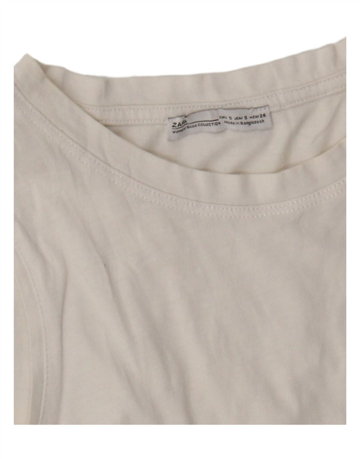 ZARA Womens Vest Top UK 10 Small White Vintage Zara and Second-Hand Zara from Messina Hembry 