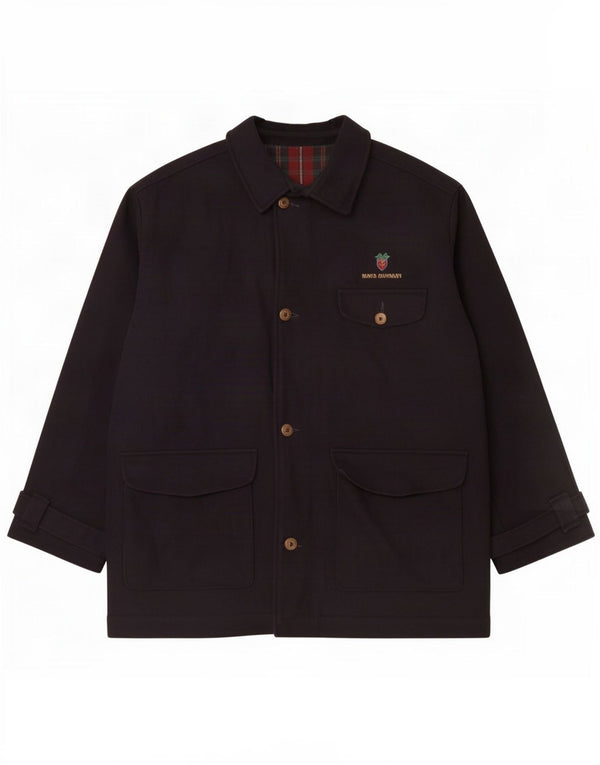 Vintage hombres chaqueta utilitaria Reino Unido 40 lana azul marino grande