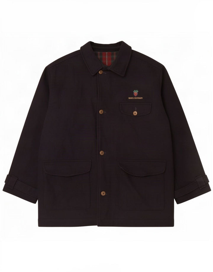 Vintage hombres chaqueta utilitaria Reino Unido 40 lana azul marino grande