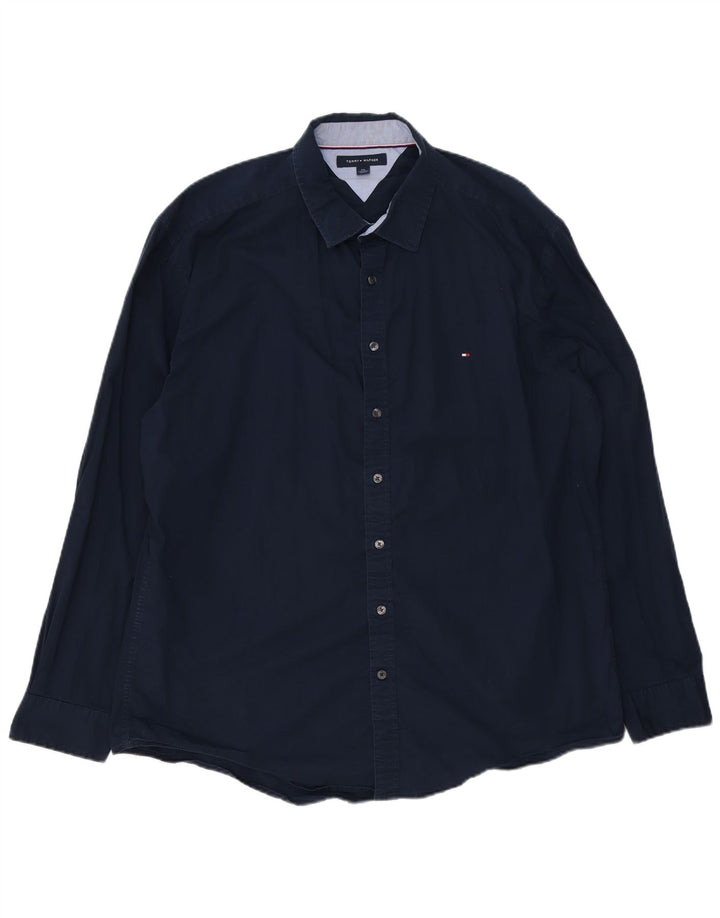 Tommy Hilfiger Camisa para hombre 2XL Azul marino Algodón