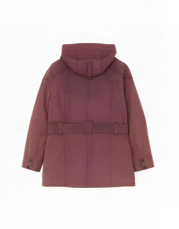 Barbour Chaqueta de algodón encerado con capucha para mujer Reino Unido 8 Small Púrpura