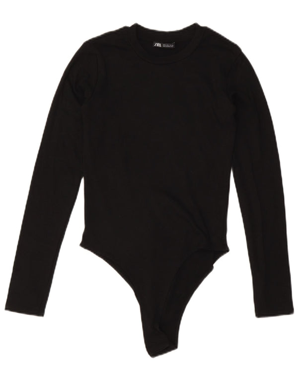 ZARA Body Manga Larga Mujer UK 44 Large Negro