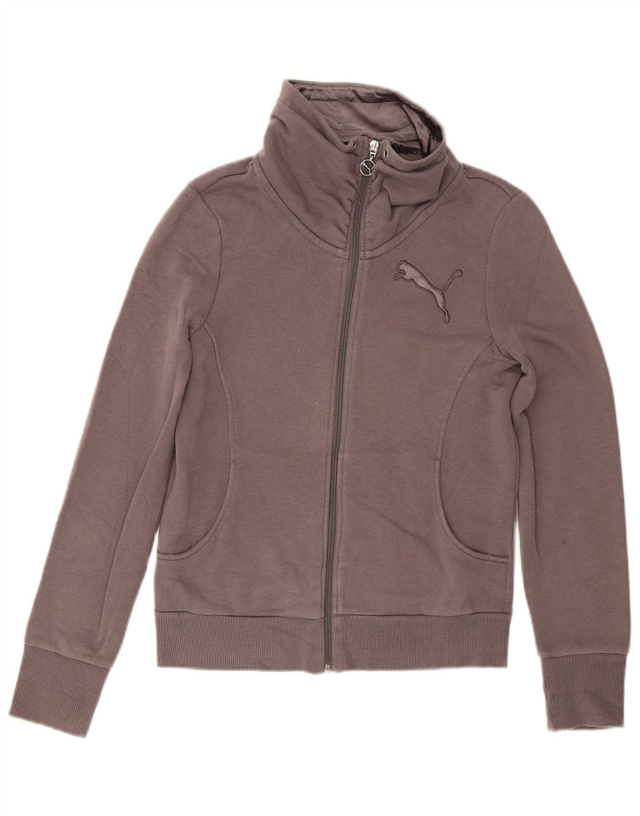 Puma Mujer Chándal Top Chaqueta Reino Unido 10 Pequeño Gris