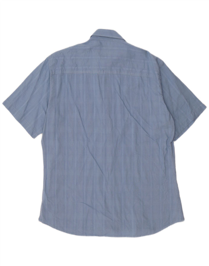 Marlboro Classics Camisa Manga Corta Hombre XL Azul Cuadros Algodón