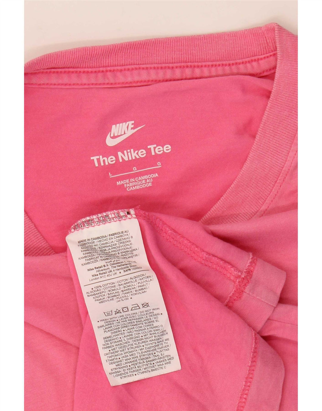 Camiseta Nike Hombre Top Grande Rosa Algodón
