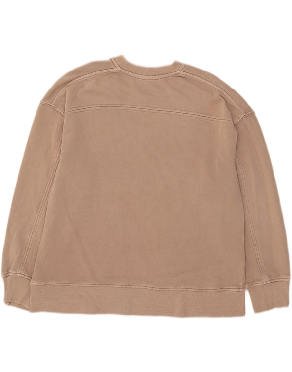 Zara Mujer Sudadera Extragrande Jersey UK 44 Algodón Beige Medio