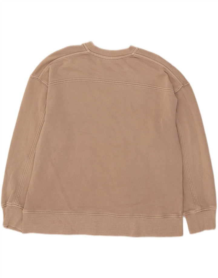 Zara Mujer Sudadera Extragrande Jersey UK 44 Algodón Beige Medio