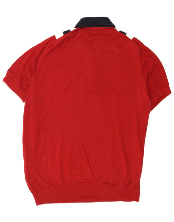 Ben Sherman Jersey de Manga Corta con Cuello Polo para Hombre XL Rojo Colorblock