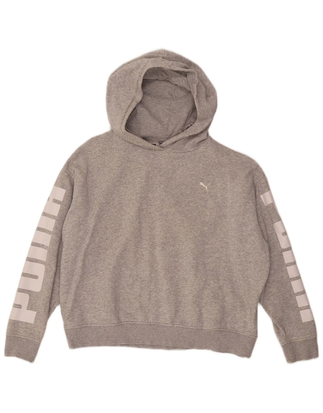 PUMA Jersey con capucha extragrande gráfico para mujer Reino Unido 46 Algodón gris grande