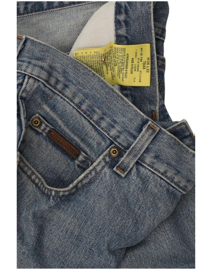 Wrangler Vaqueros Rectos Texas Para Hombre W35 L29 Algodón Azul