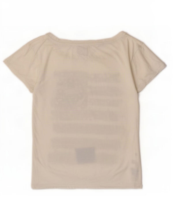 Tommy Hilfiger Camiseta gráfica para mujer Top UK 14 Medium White Cotton