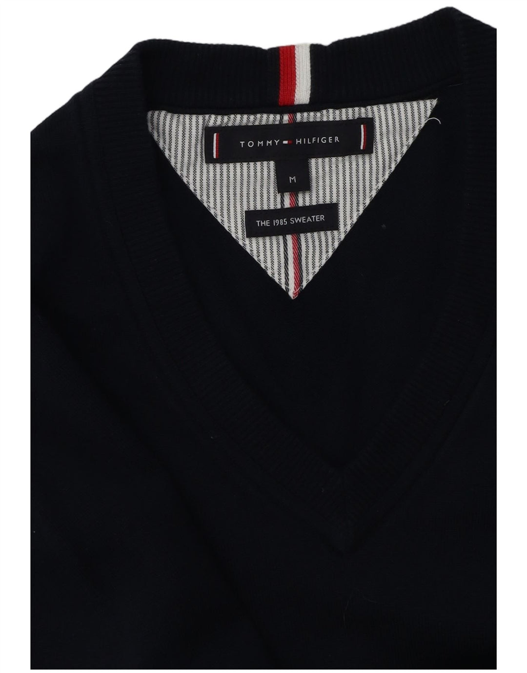 Tommy Hilfiger Suéter con Cuello en V para Hombre Azul Marino Medio