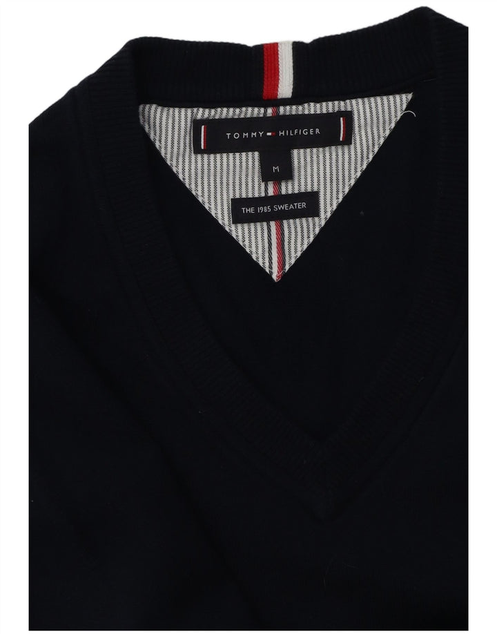 Tommy Hilfiger Suéter con Cuello en V para Hombre Azul Marino Medio