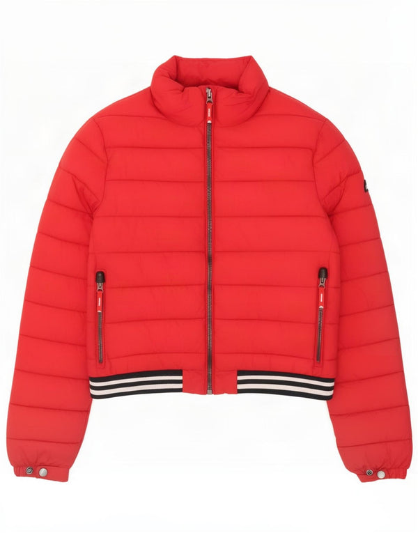 Chaqueta acolchada Superdry para mujer UK 44 Large Red Poliéster