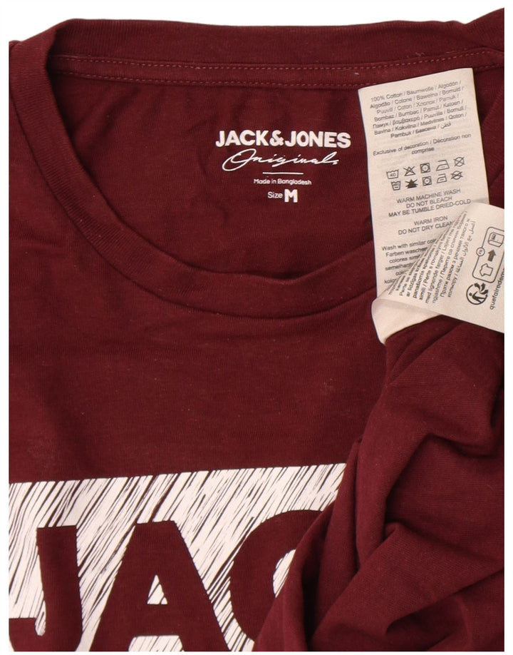 Jack & Jones Hombre Camiseta Gráfica Top Medium Granate Algodón