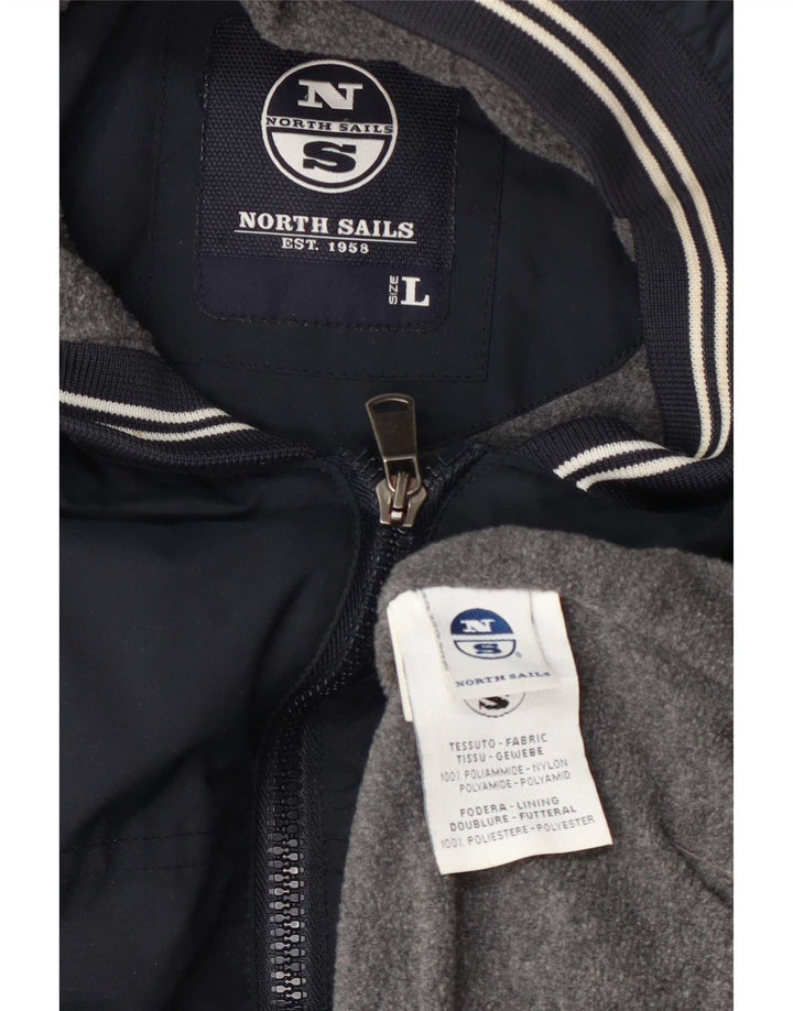 Chaqueta bomber con capucha para hombre North Sails UK 40 Large Poliamida azul marino