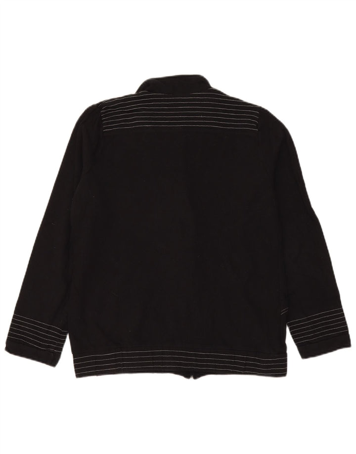 Fila Chaqueta de chándal para mujer UK 12 Mediana de algodón a rayas negras