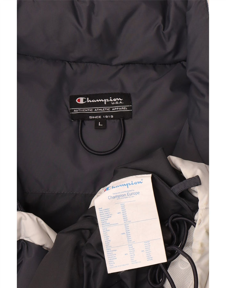 Champion Chaqueta acolchada con capucha para hombre UK 40 Large Nylon gris