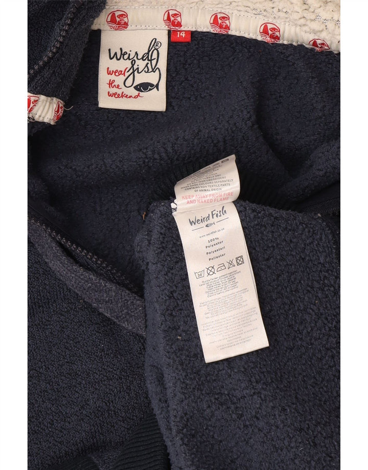 Weird Fish Sudadera con capucha y cremallera para mujer UK 40 Grande Poliéster azul marino