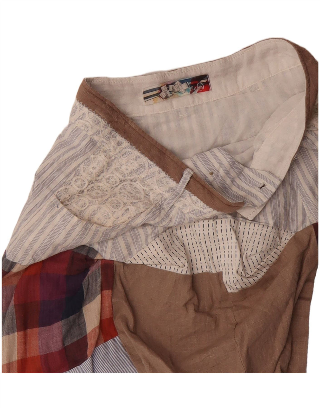 DESIGUAL Falda de burbuja para mujer EU 36 Small W30 Patchwork multicolor