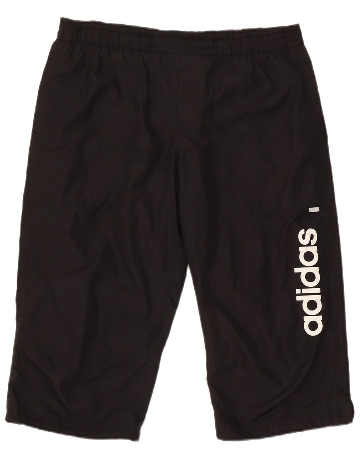 Adidas Bermudas gráficas para hombre, pantalones cortos deportivos, poliéster negro mediano