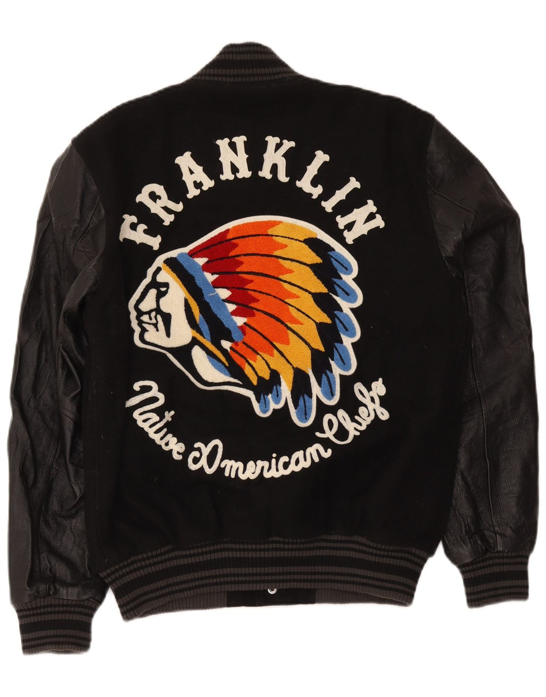 Franklin Marshall Chaqueta universitaria para hombre UK 38 Medium Black Colourblock