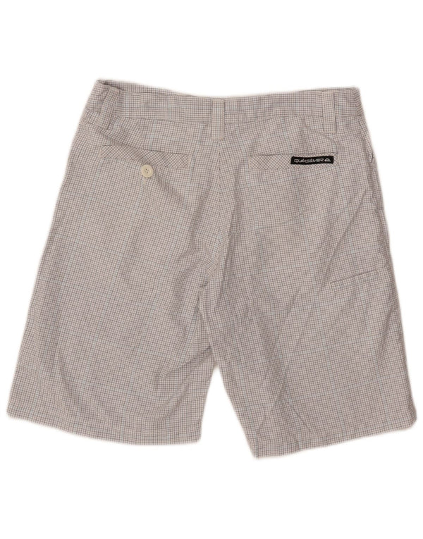 Pantalones cortos tipo cargo Quiksilver para hombre W32 Poliéster a cuadros blancos grandes