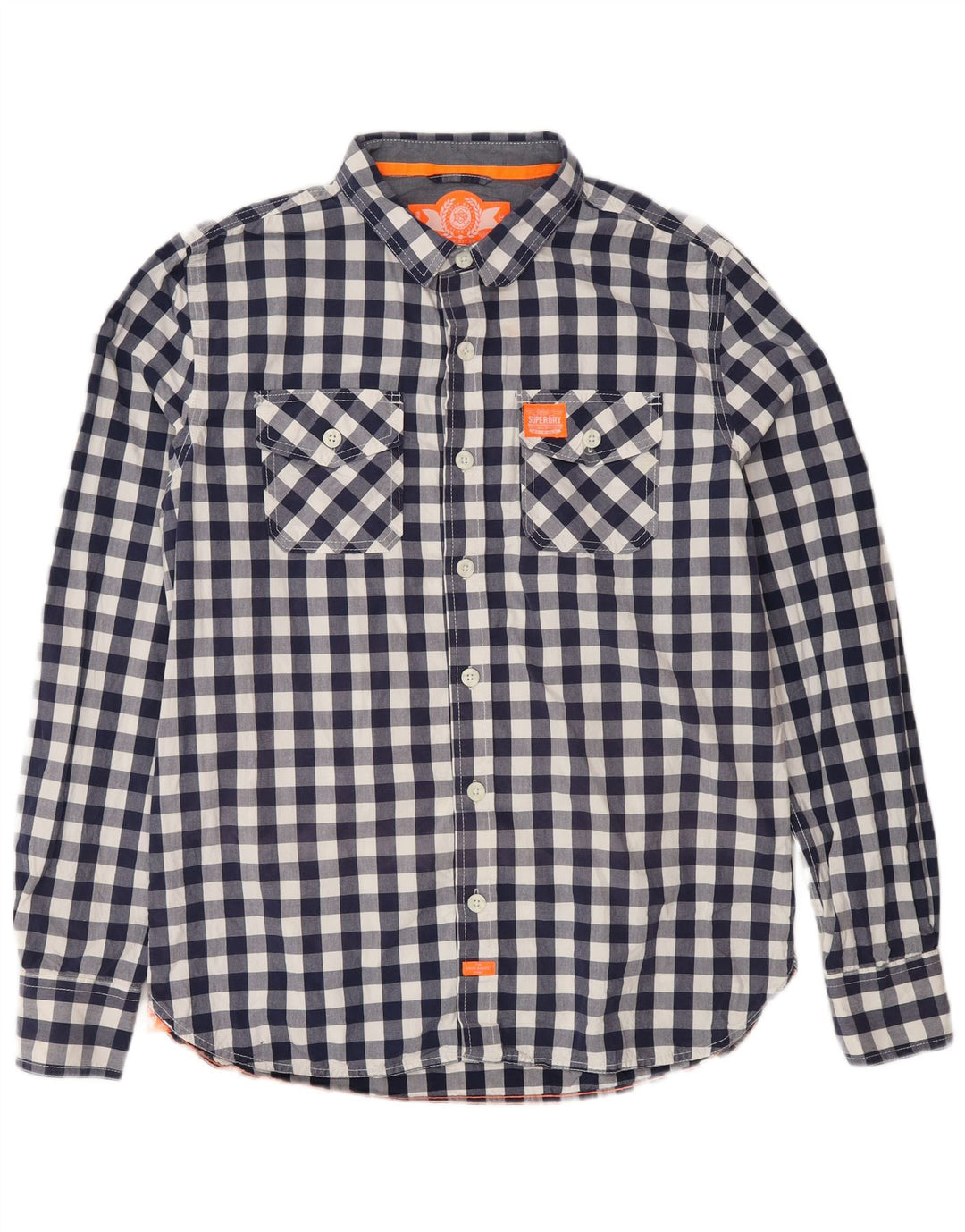 Camisa Superdry para hombre 2XL Algodón a cuadros azul marino