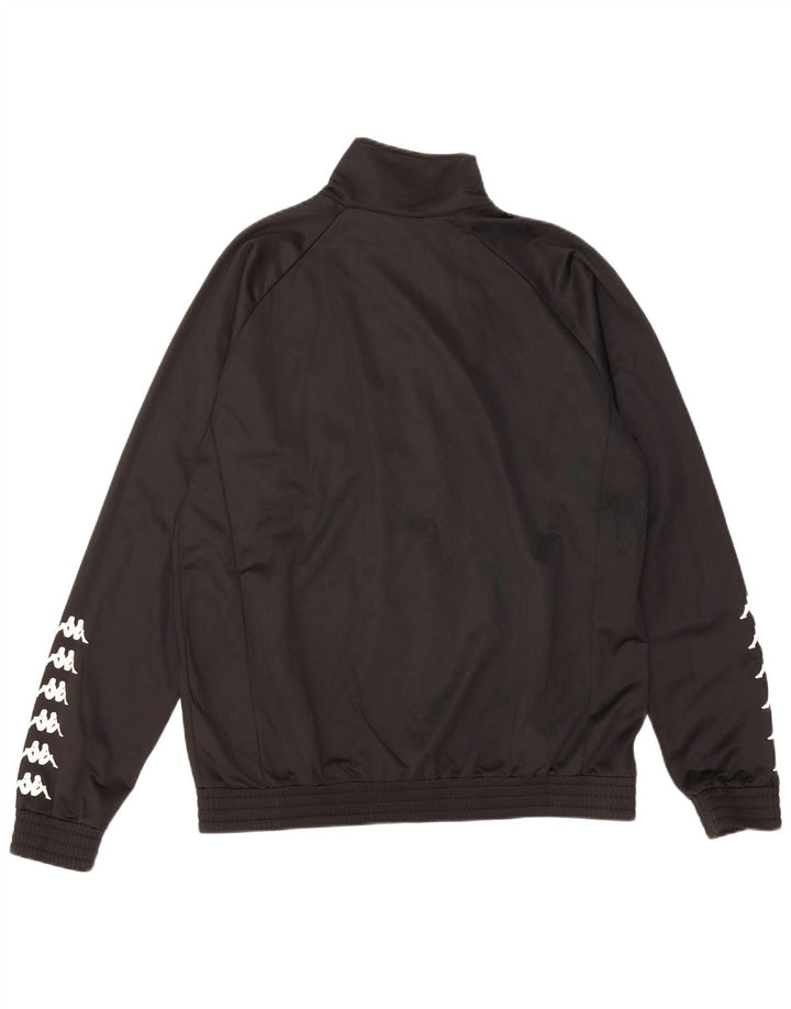 Kappa Mens Graphic Chándal Top Chaqueta Grande Poliéster Negro