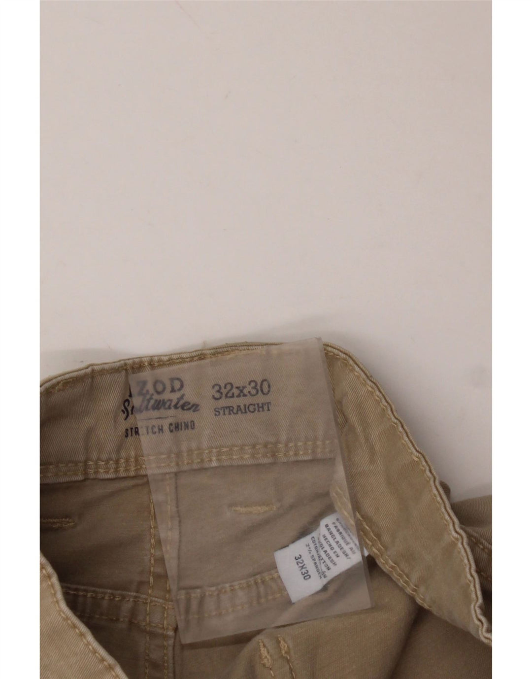 IZOD Pantalones casuales rectos de agua salada para hombre W32 L30 Algodón beige