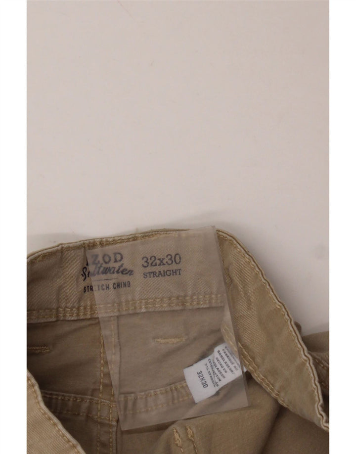 IZOD Pantalones casuales rectos de agua salada para hombre W32 L30 Algodón beige