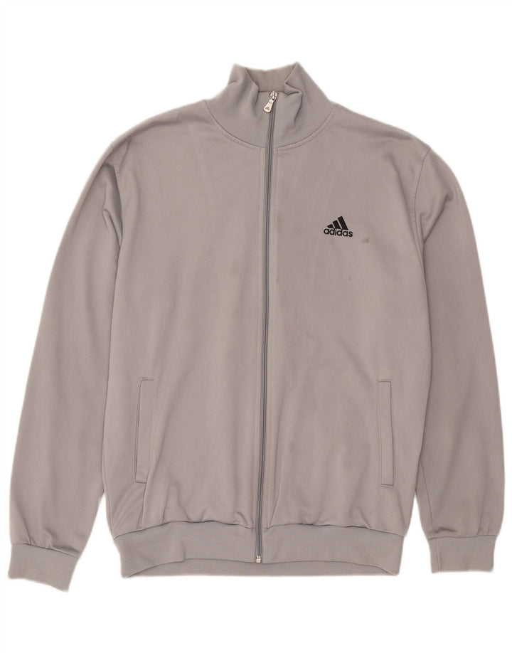 Adidas Hombre Chándal Top Chaqueta Grande Gris Poliéster