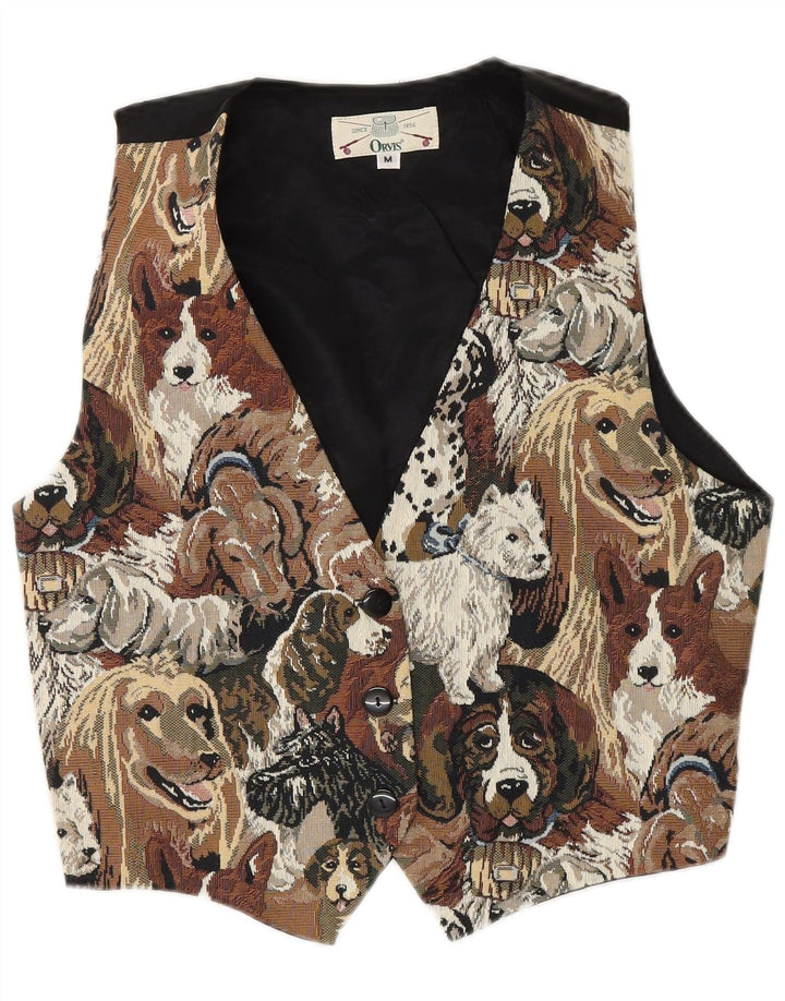 ORVIS Chaleco para mujer UK 44 Mediano Algodón con estampado animal multicolor