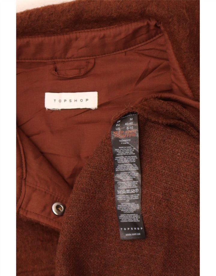 Topshop Camisa de franela para mujer UK 44 Poliéster marrón medio
