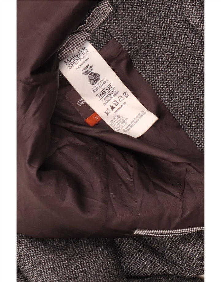 Marks & Spencer Chaqueta tipo blazer de 2 botones para hombre UK 40 Lana gris medio