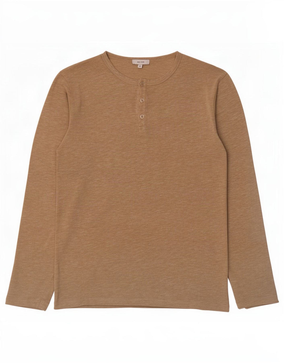 Top Reiss Hombre Manga Larga Medio Beige Moteado