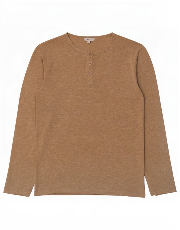 Top Reiss Hombre Manga Larga Medio Beige Moteado