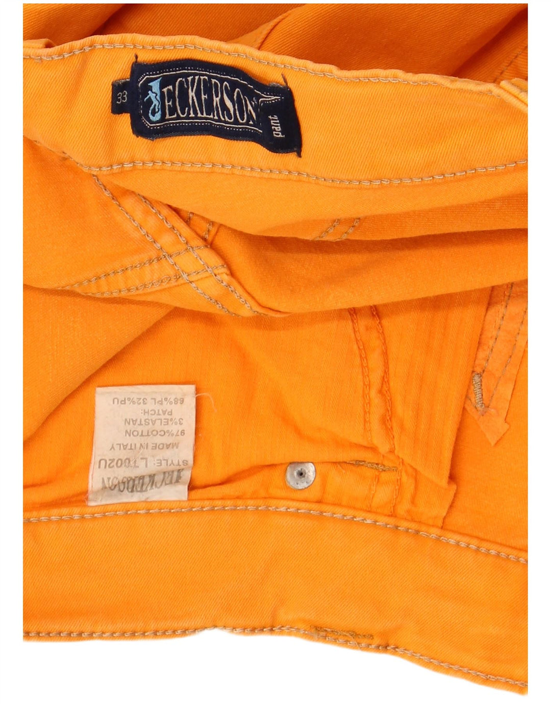 Jeckerson Vaqueros rectos para hombre W33 L30 Algodón naranja
