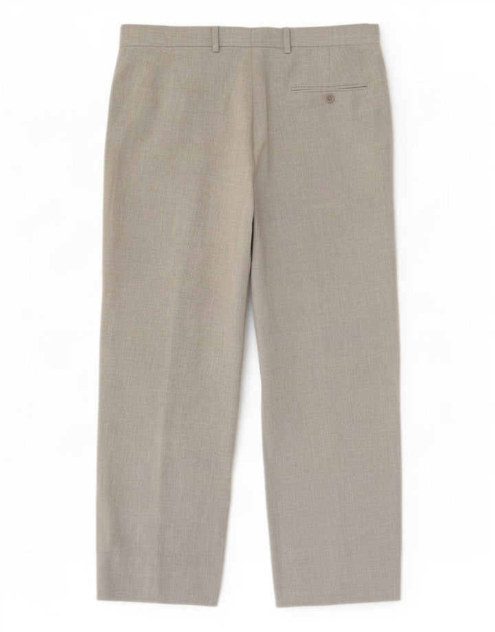 Marks & Spencer Pantalón de traje con pinzas para hombre W32 L29 Poliéster gris