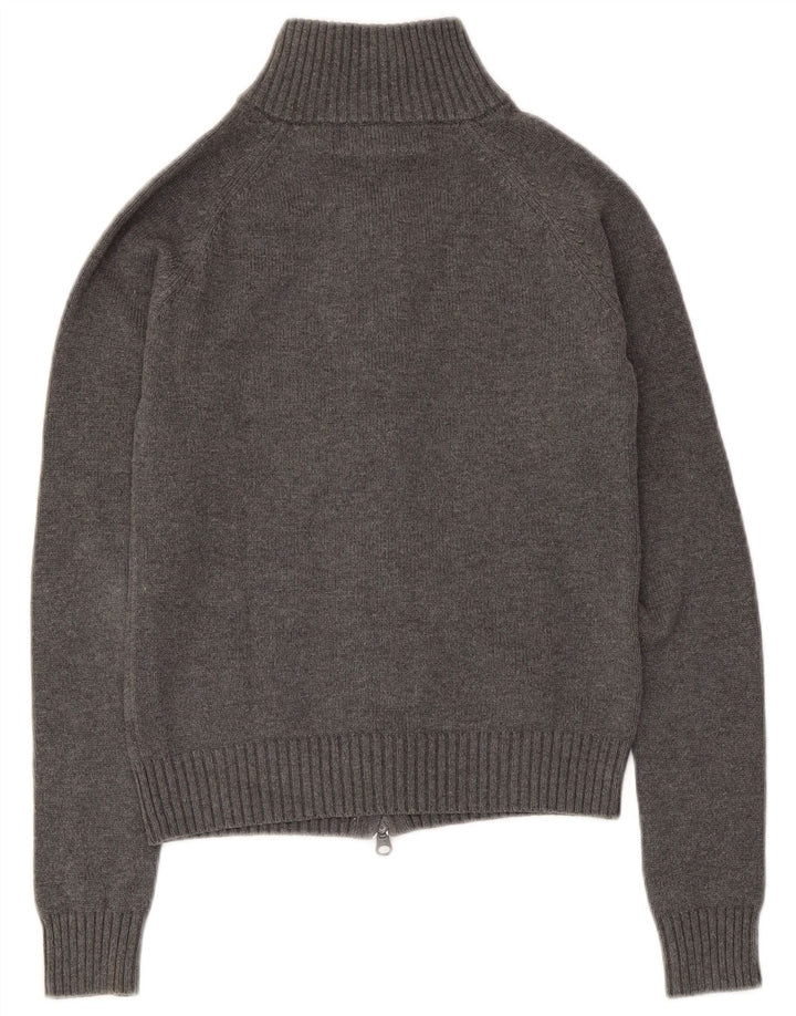 Zara Mujer Cárdigan Suéter UK 8 Pequeño Algodón Gris