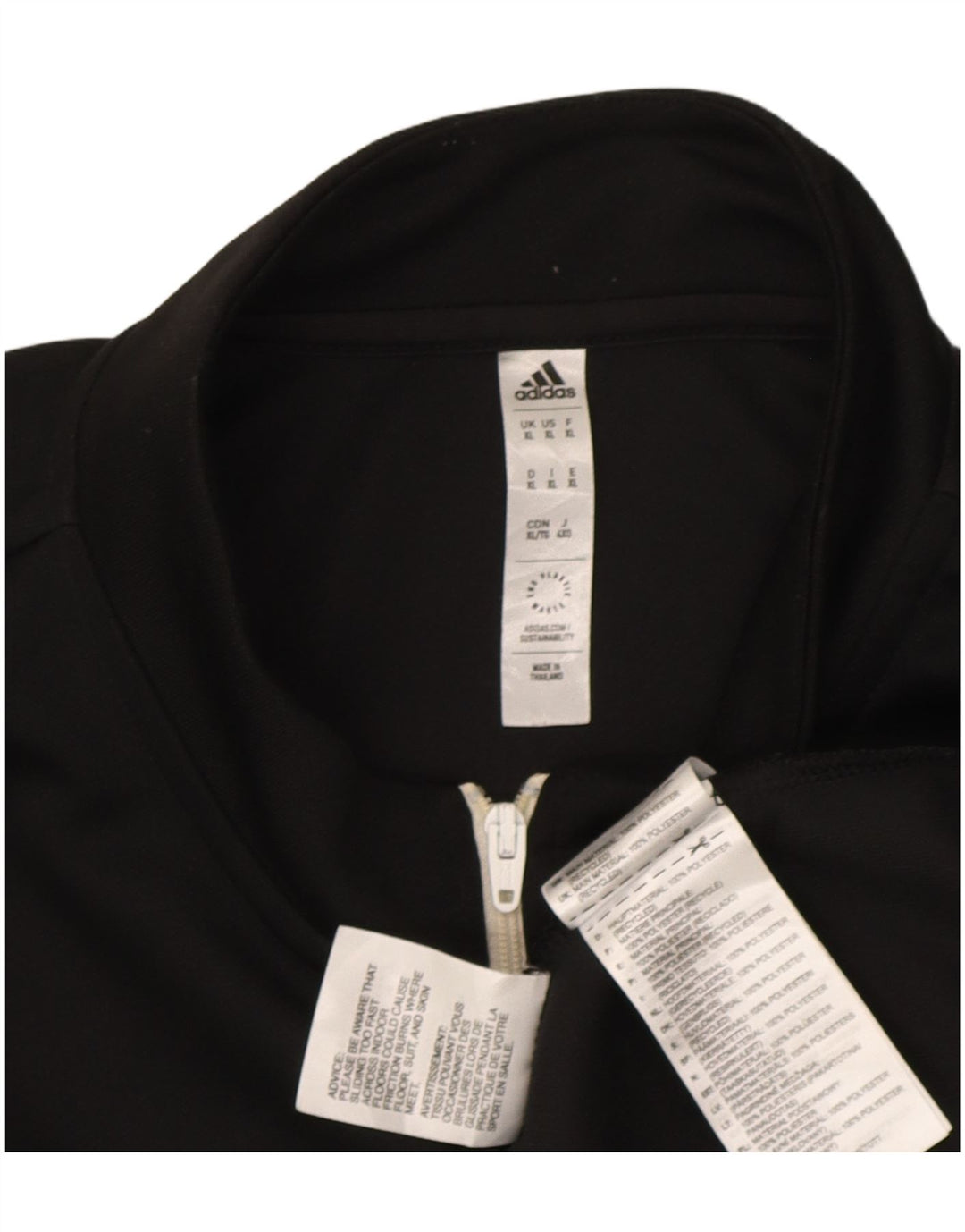 Adidas Hombre Aeroready Zip Neck Jersey Chándal Top XL Poliéster Negro