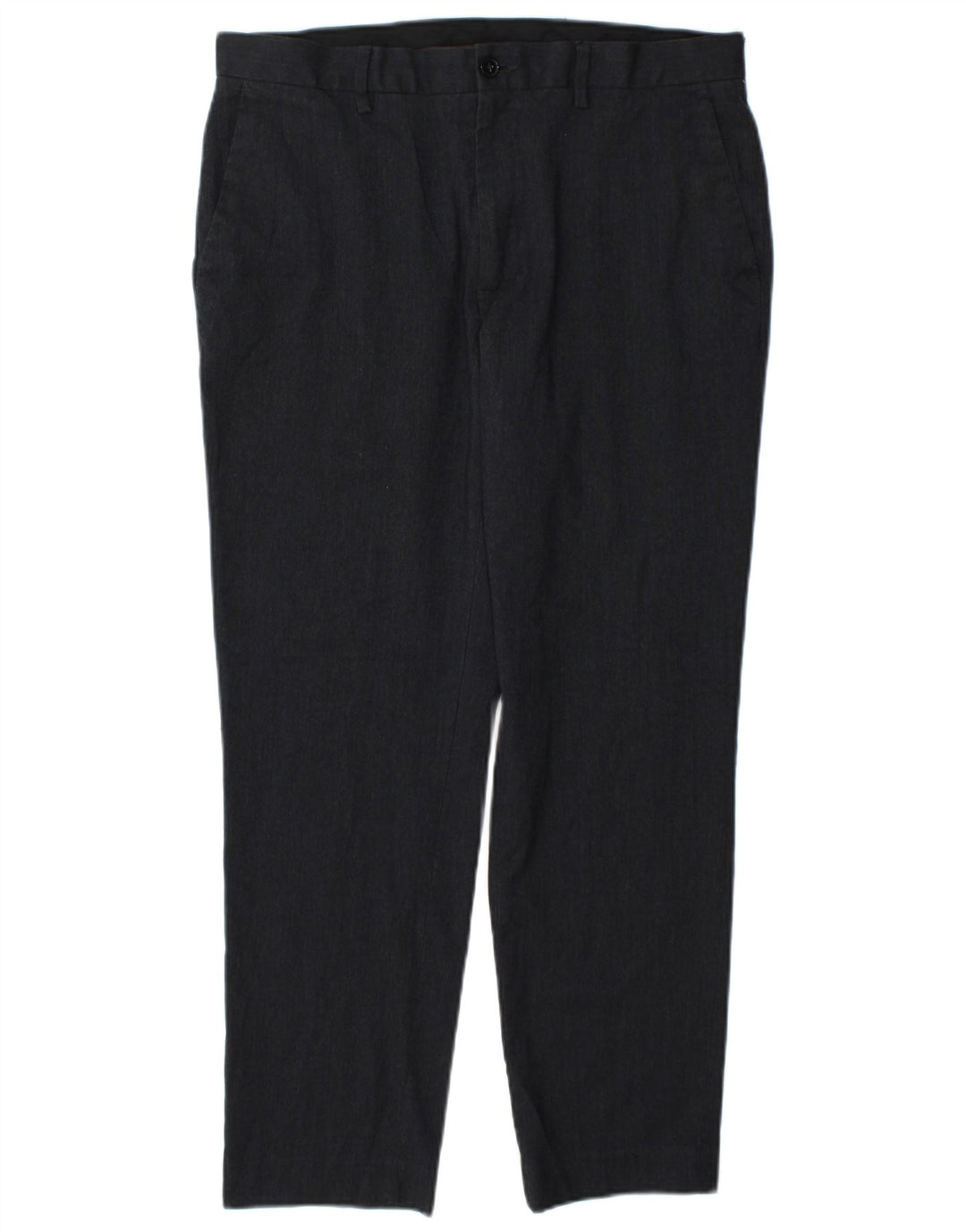 Marks & Spencer Pantalón chino ajustado para hombre W34 L29 Poliéster azul marino