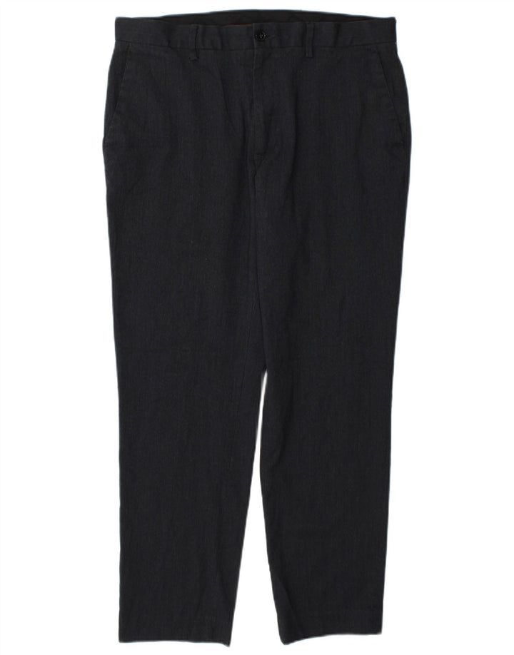 Marks & Spencer Pantalón chino ajustado para hombre W34 L29 Poliéster azul marino