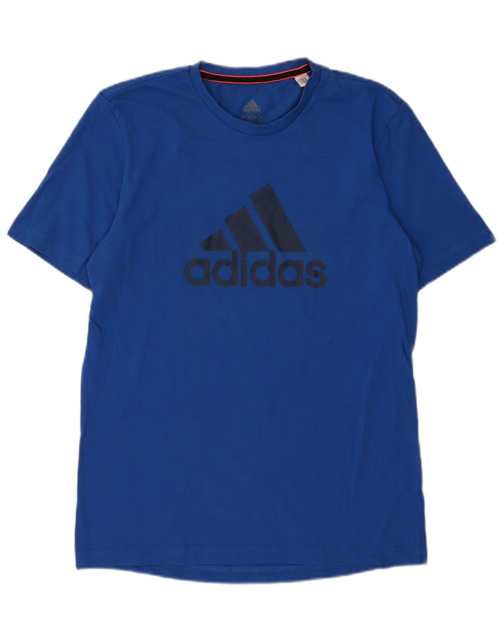 Adidas Hombre Camiseta Gráfica Top Azul Medio