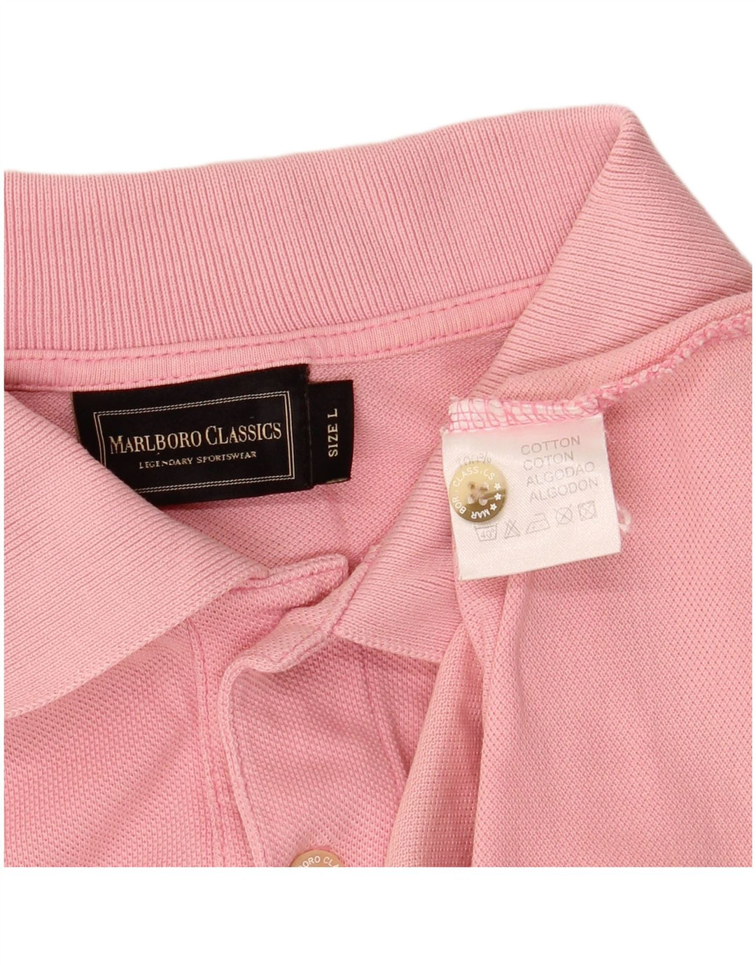 MARLBORO CLASSICS Polo para hombre de algodón rosa grande