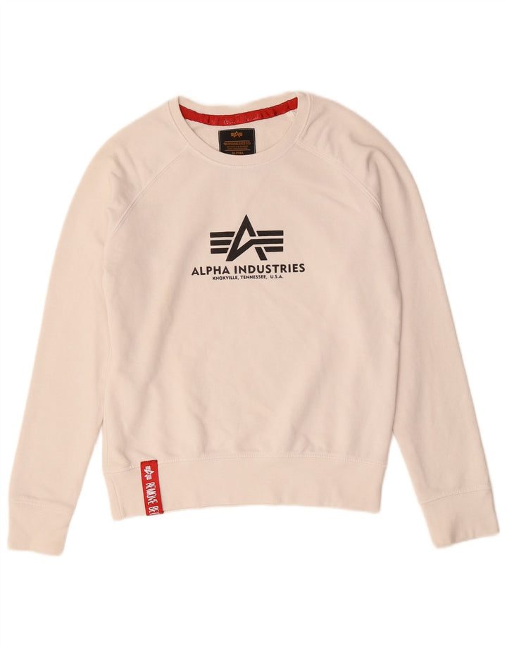 ALPHA INDUSTRIES Sudadera con gráfico para Hombre Jersey XS Blanco