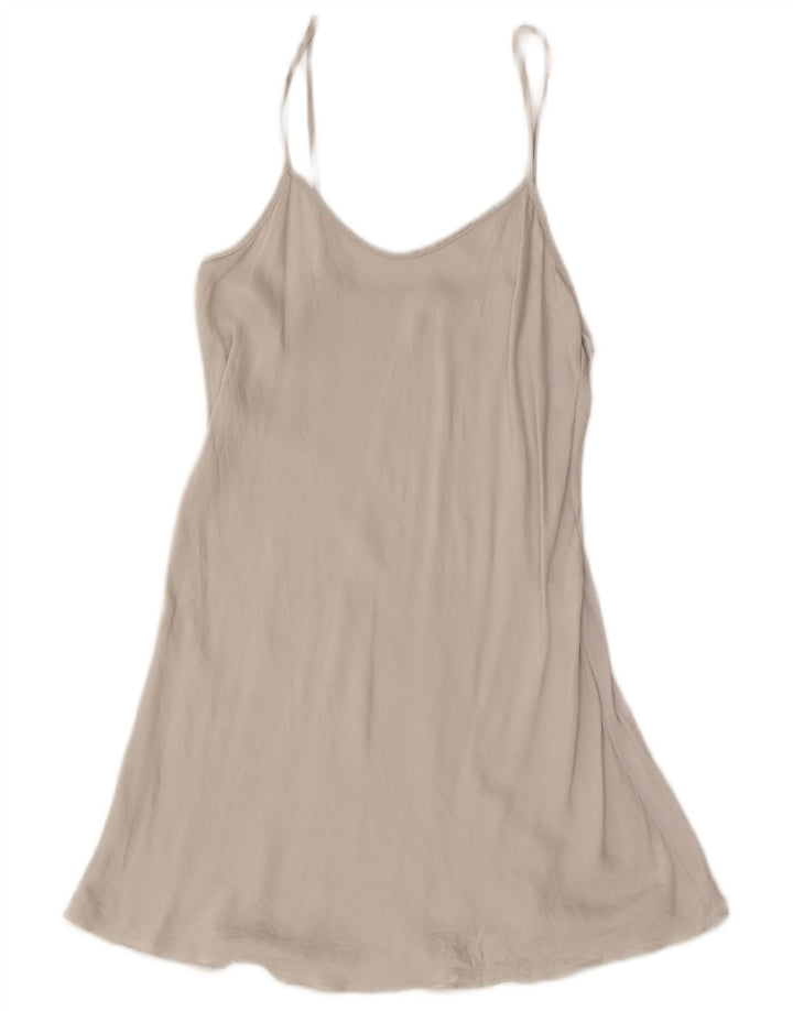 Vintage mujer slip vestido Reino Unido 10 pequeño gris