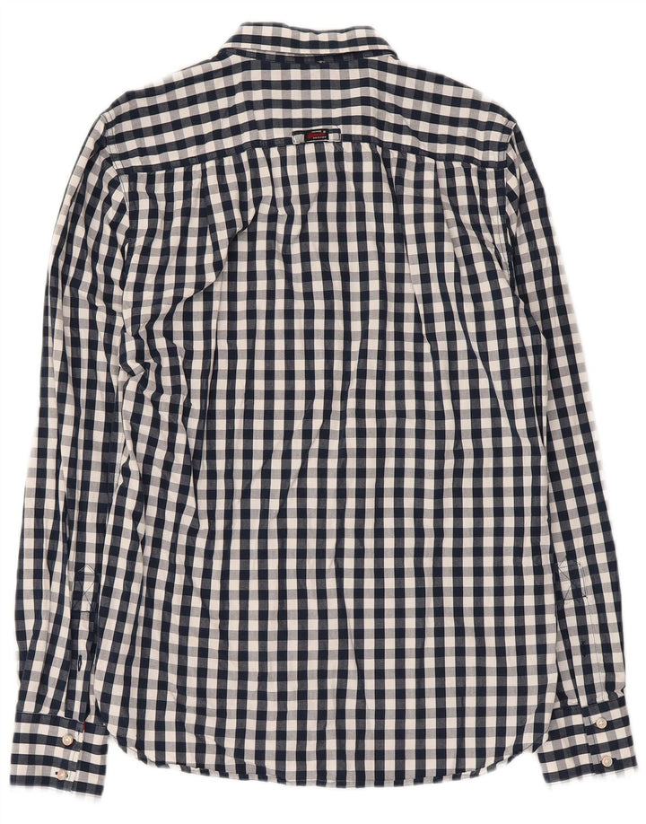 Superdry Camisa holgada de algodón a cuadros en azul marino medio para hombre